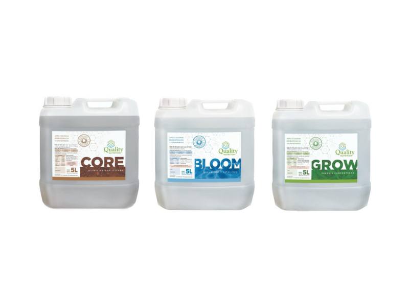 Kit Solucion Nutritiva (CORE GROW BLOOM) 5 lt.